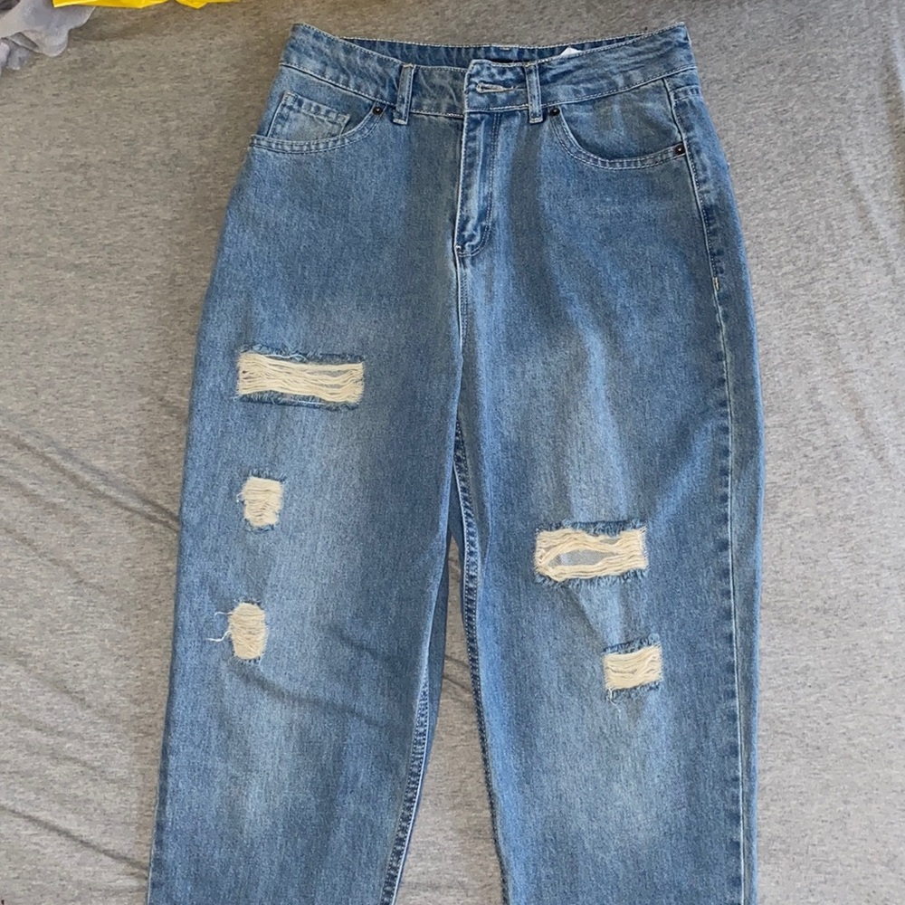 Ripped mom jeans